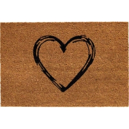 Πατάκι Εισόδου E-Coco Heart 028 40x60cm Natural-Black Sdim 40Χ60