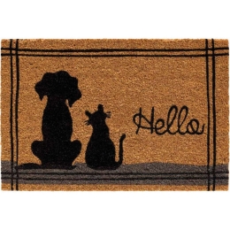 Πατάκι Εισόδου E-Coco Cat Dog Hello 029 40x60cm Natural-Black Sdim 40Χ60