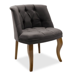 Πολυθρόνα Loreta 146-000018 59x64x73cm Anthracite-Walnut Βελούδο, Ξύλο