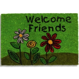 Πατάκι Εισόδου Ruco Print 401 Welcome Friends 40X60cm Green Sdim 40Χ60