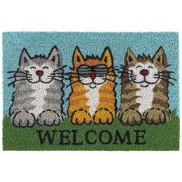Πατάκι Εισόδου Ruco Print 749 Welcome Cats 40X60cm Blue-Green Sdim 40Χ60