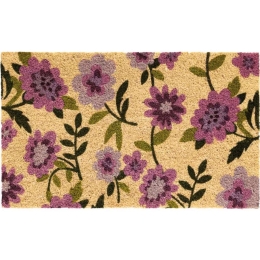 Πατάκι Εισόδου Ruco Print Flowers 644 45x75cm Beige-Purple Sdim 45X75