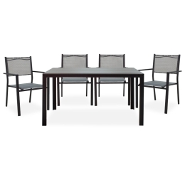 Τραπεζαρία Κήπου Nares-Moly 152-000005 (Σετ 5τμχ) Black-Anthracite 4 Θέσεων