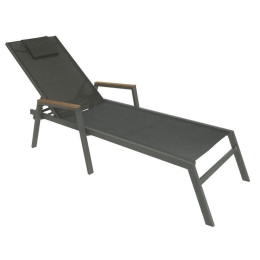 Ξαπλώστρα Koby 152-000014 Με Μπράτσα 200x66cm Anthracite