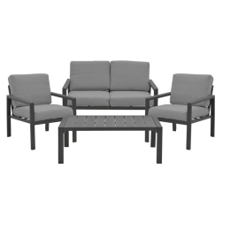Σαλόνι Κήπου Fashionable 152-000060 (Σετ 4τμχ) 100x58x35/64x72,3x67/118x72,3x67cm Anthracite απόχρωση 4 Θέσεων