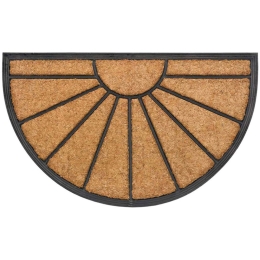 Πατάκι Εισόδου Bombay 077 Sun Halfround 45X75cm Beige-Black Sdim 45X75