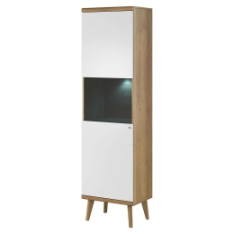 Βιτρίνα 17103-PR-T Λευκό+Riviera 50x197x40cm Μελαμίνη