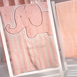 Κουβέρτα Βρεφική Βελουτέ Africa Pink Saint Clair Κούνιας 110x140cm Πολυέστερ