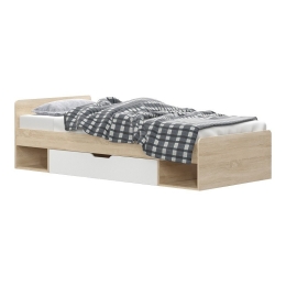 Κρεβάτι Letto (Για Στρώμα 90x200cm) 173-000049 Με Συρτάρι 90x200x60cm Oak-White Μονό