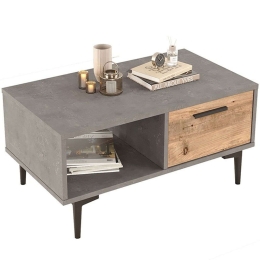 Τραπέζι Σαλονιού Jethro 176-000073 90x51x40,6cm Cement-Sonoma