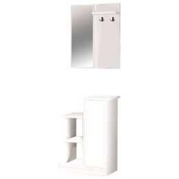 Έπιπλο Εισόδου Wizbo 176-000135 61x37x82,5cm White Μελαμίνη,Γυαλί
