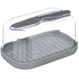 Βουτυριέρα Με Καπάκι Και Μαχαίρι 179677 16x13,5x5cm Clear-Grey 5Five Simply Smart Πλαστικό