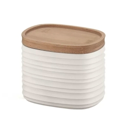 Βάζο Αποθήκευσης Tierra Με Καπάκι 500ml White Guzzini Πλαστικό,Bamboo