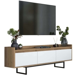 Έπιπλο Τηλεόρασης Ranil 182-000079 180x29,7x51,8cm Walnut-White