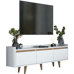 Έπιπλο Τηλεόρασης Hafmi 182-000080 180x29,7x51,8cm White-Walnut