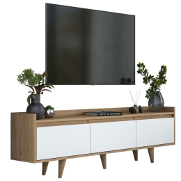 Έπιπλο Τηλεόρασης Bagale 182-000086 180x29,7x51,8cm White Walnut