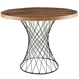 Τραπέζι Roter 190-000050 Φ90x75cm Black-Walnut Mdf,Μέταλλο