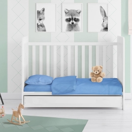 Πάπλωμα Βρεφικό Solid 498 Sky Βlue DimCol 120x160cm 100% Βαμβάκι