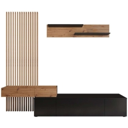 Σύνθεση Τηλεόρασης Litende 192-000033 249,5x42x199,5cm Sonoma-Black