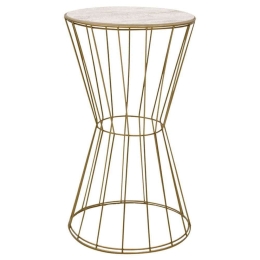 Τραπεζάκι Βοηθητικό Yava 193-000036 Φ35x58cm Grey Antique-Gold