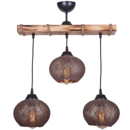 Φωτιστικό Οροφής - Ράγα Fiona 193-000070 50x20x63cm 3xΕ27 Brown-Natural