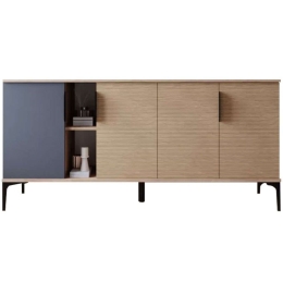 Μπουφές Tajesy 197-000209 180x40x78cm Anthracite-Oak Μοριοσανίδα, Μελαμίνη