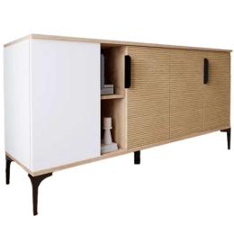 Μπουφές Tajesy 197-000210 180x40x78cm White-Oak Μοριοσανίδα, Μελαμίνη