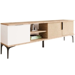Έπιπλο Τηλεόρασης Kowel 197-000215 180x34x51cm White-Oak