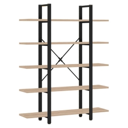 Βιβλιοθήκη Esthon 197-000229 120x28x180cm Natural-Black
