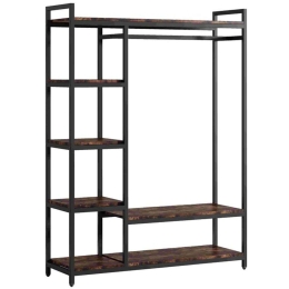 Έπιπλο Εισόδου Moel 197-000230 120x40x180cm Walnut-Black Μελαμίνη,Μέταλλο