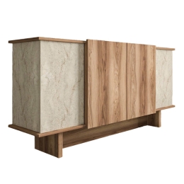 Μπουφές Aramos 197-000270 180x45x80cm Walnut Marble