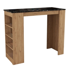 Τραπέζι - Μπαρ Birma 197-000276 120x51,5x102cm Oak-Black Marble