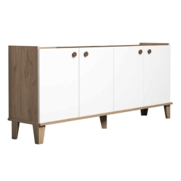 Μπουφές Lethak 197-000285 180x41x78cm Oak-White