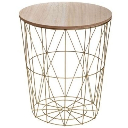 Τραπεζάκι Βοηθητικό Kumi 199-000175 Φ41x40cm Natural-Gold