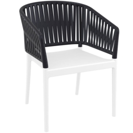 Πολυθρόνα Portofino 20.0878 58x58x80cm Black-White Siesta