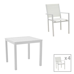 Τραπεζαρία Κήπου Zacreta-Kliton 200-000806 (Σετ 5Τμχ) White 5 Θέσεων