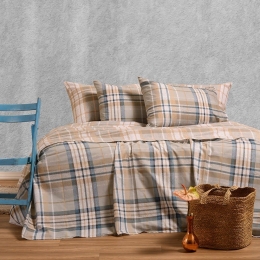 Σεντόνια Jonas Με Λάστιχο (Σετ 4τμχ) Stone Blue Melinen Διπλό 150x232cm 100% Βαμβάκι