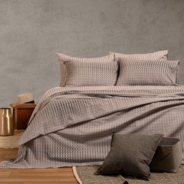 Σεντόνια Tundra (Σετ 4τμχ) Grey Melinen Διπλό 205x270cm Βαμβάκι-Πολυέστερ