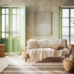 Ριχτάρι Izara 185/05 Διθέσιου Natural-Grey Gofis Home Διθέσιο 220x250cm 100% Βαμβάκι