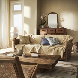 Ριχτάρι Mireya 252 Golden Yellow Gofis Home Τριθέσιο 180x310cm Βαμβάκι-Πολυέστερ