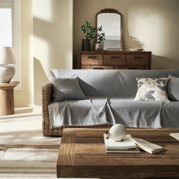 Ριχτάρι Rukia 269 Sky Grey -Water Grey Gofis Home Πολυθρόνα 170x180cm Βαμβάκι-Πολυέστερ