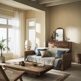 Ριχτάρι Rukia 269 Water Grey- Ocean Blue Gofis Home Τριθέσιο 170x310cm Βαμβάκι-Πολυέστερ