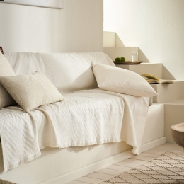 Ριχτάρι Ori 401 Ecru Gofis Home Τριθέσιο 180x310cm Βαμβάκι-Πολυέστερ