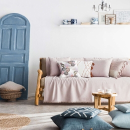 Ριχτάρι Rene Mauve Pale 732/08 Gofis Home Διθέσιο 180x250cm Βαμβάκι-Πολυέστερ