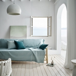 Ριχτάρι Rene SS24 732 Turquoise Blue Gofis Home Τετραθέσιο 180x350cm Βαμβάκι-Πολυέστερ