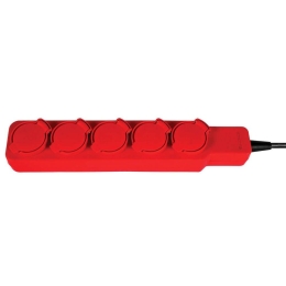 Πολύπριζο Στεγανό 5 Θέσεων VK/10055 Καλώδιο 1,5m Red VKLed