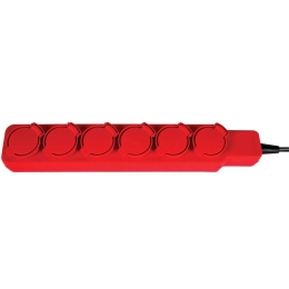 Πολύπριζο Στεγανό 6 Θέσεων VK/10056 Καλώδιο 1,5m Red VKLed