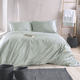 Σεντόνια Blaze (Σετ 4τμχ) Green Ρυθμός Υπέρδιπλο 230x270cm 100% Βαμβάκι