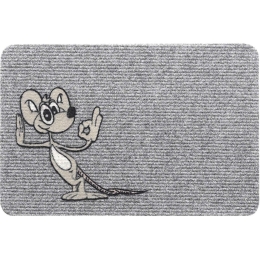 Πατάκι Εισόδου Flocky 069 Happy Mouse 40X60cm Grey Sdim 40Χ60