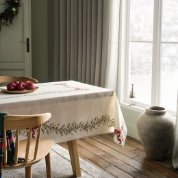 Τραπεζομάντηλο Χριστουγεννιάτικο 156 Beige-Green Gofis Home 135Χ135
